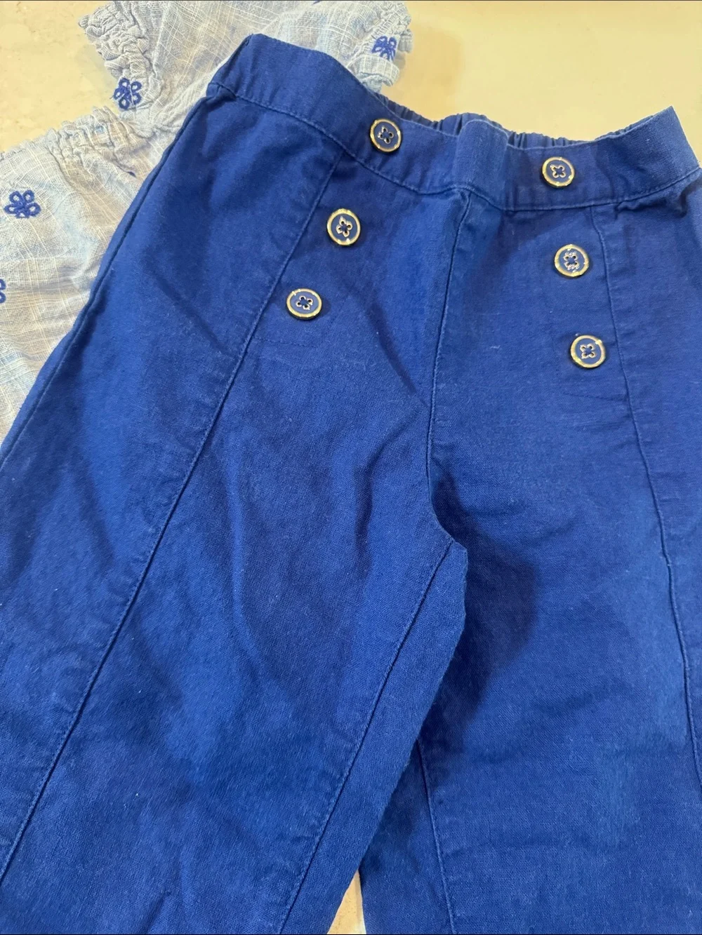 Gymboree Light Blue Embroidered Peplum Top with matching pants